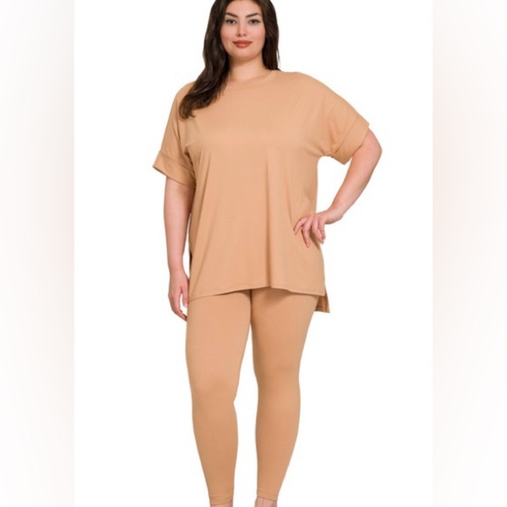 Dark Brush Round Neck Legging Set